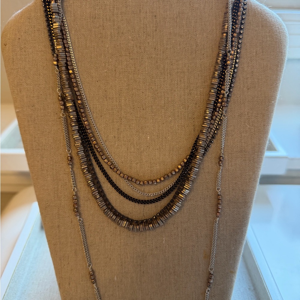 Stellla & Dot Mixed Metal Lariat Necklace